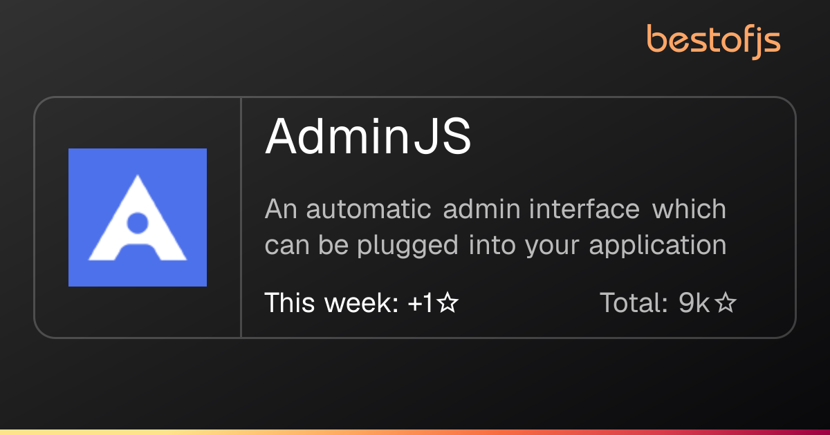 Best of JS • AdminJS