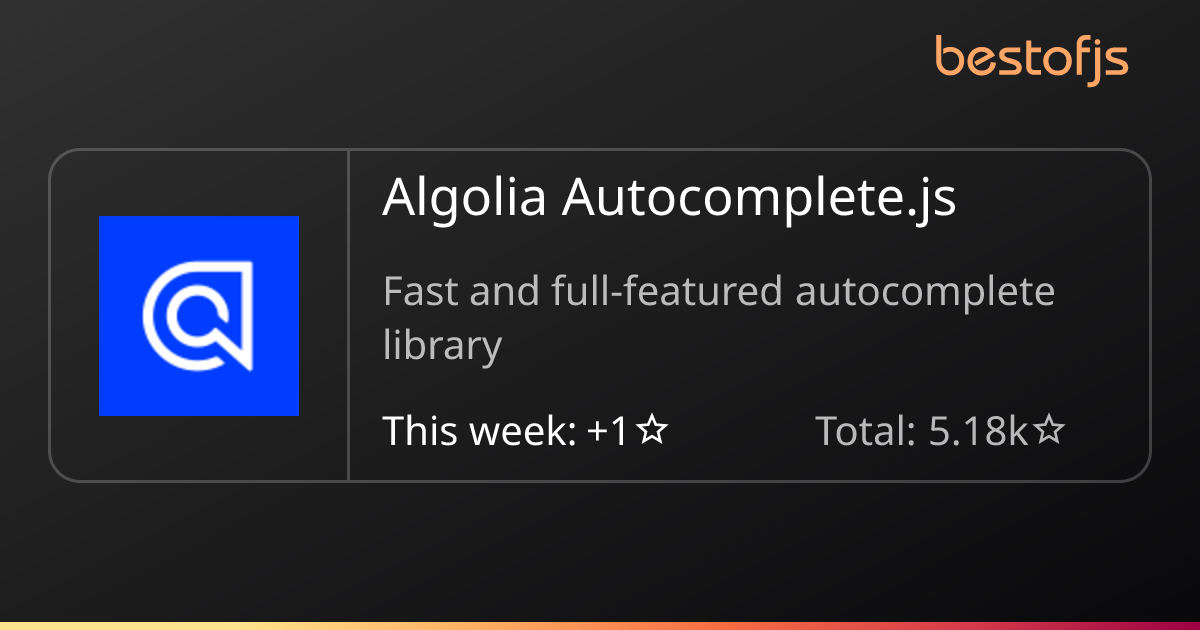 Best of JS • Algolia