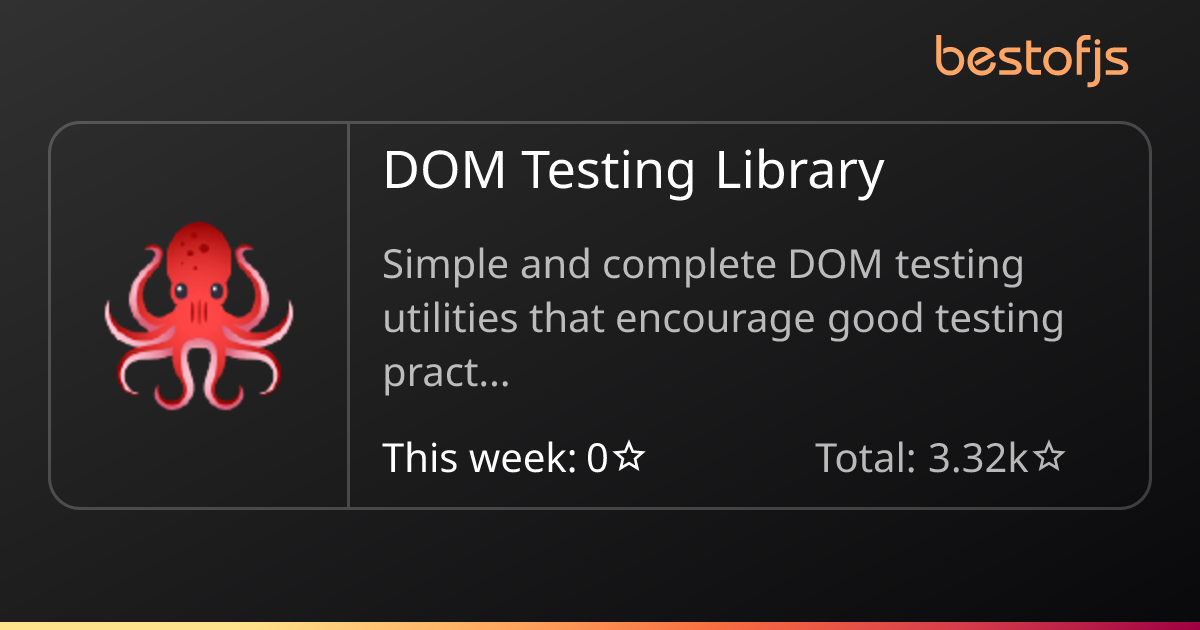 Best of JS • DOM Testing Library