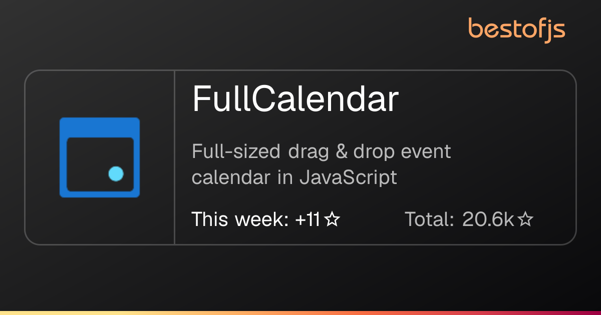 Best of JS • FullCalendar