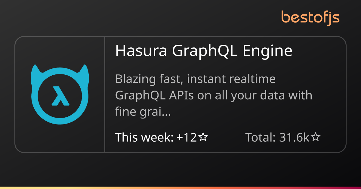 Best of JS • Hasura GraphQL Engine