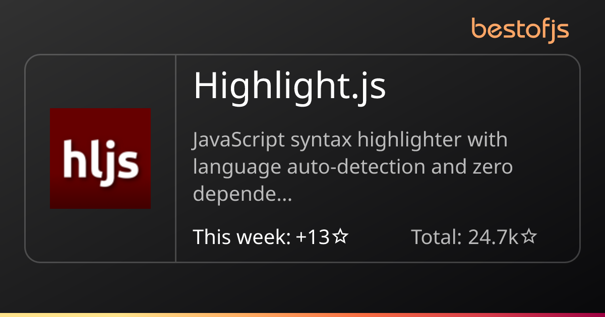 Best of JS • Highlight.js