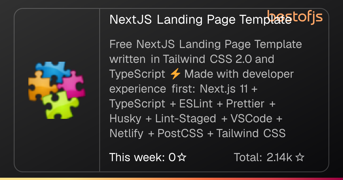 Best of JS • NextJS Landing Page Template