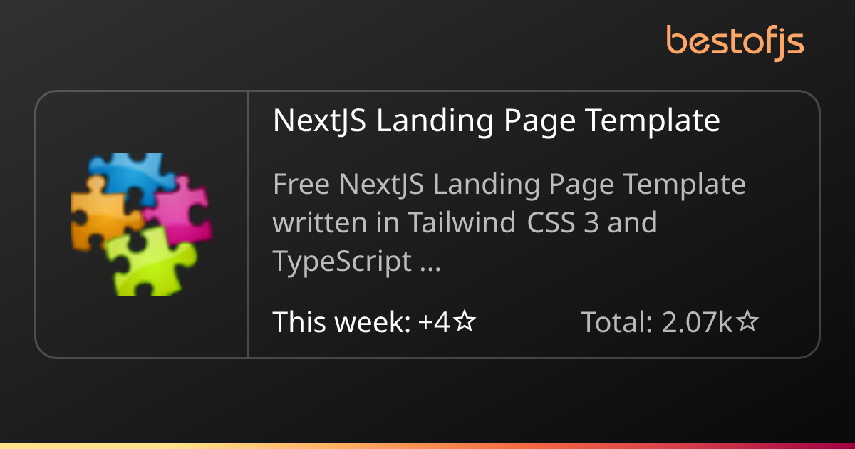 Best of JS • NextJS Landing Page Template