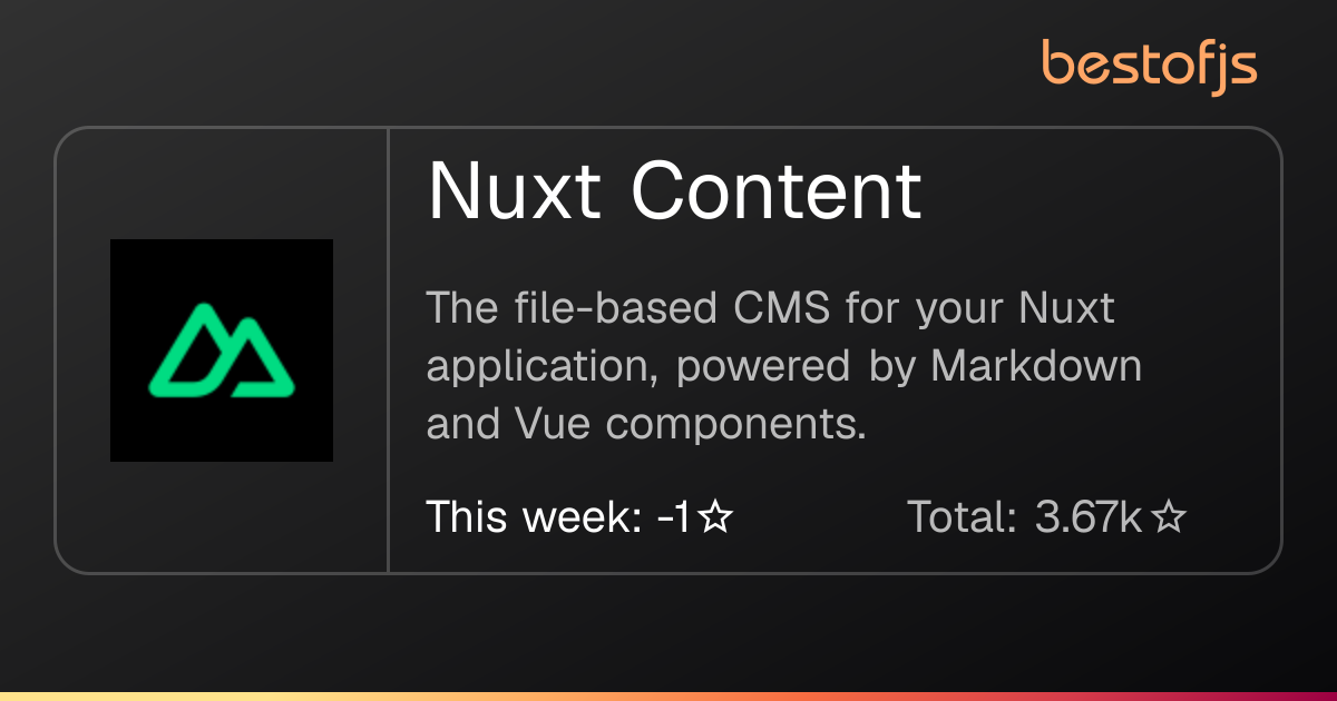 Best of JS • Nuxt Content