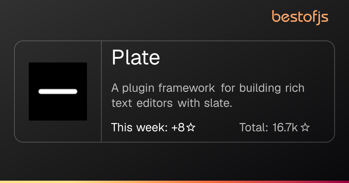 Best of JS • Plate