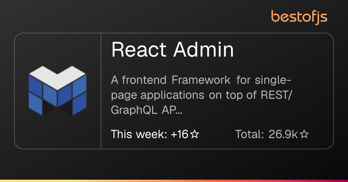 Best of JS • React Admin