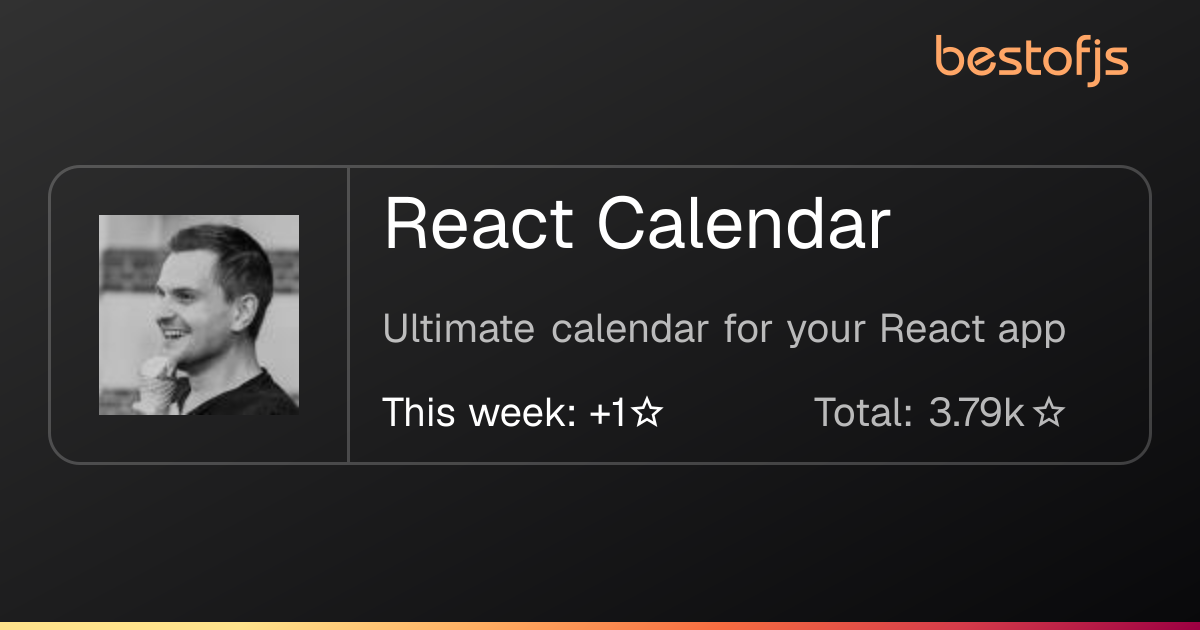 Best of JS • React Calendar