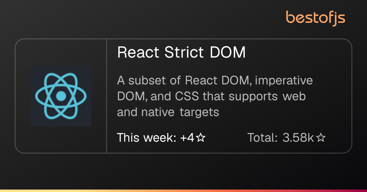 Best of JS • React Strict DOM