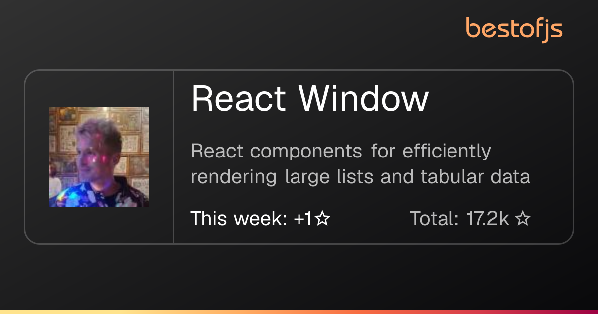 Best of JS • React Window