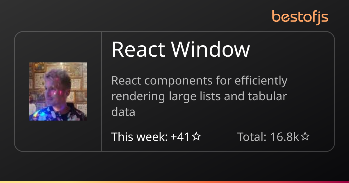 Best of JS • React Window
