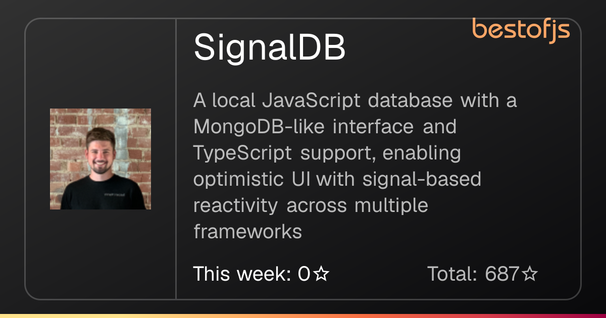 Best of JS • SignalDB