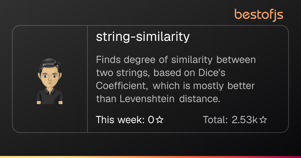 Best of JS • string-similarity