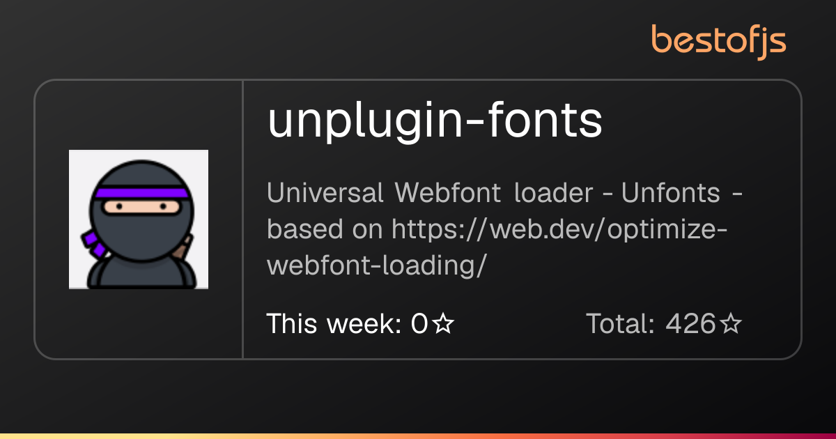 Best of JS • unplugin-fonts